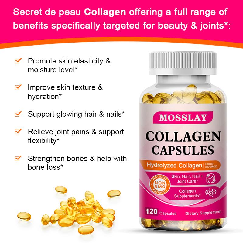 Collagen Capsules, Nail Whitening, Antioxidant, Hair Care, Shiny Hair, Joint Nourishment, and Improved Bone and Joint Flexibility.