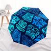 1pc Tiki Patterns Automatic Open/Close Umbrella with One Touch Button,, Windproof Design   Lightweight Portable Umbrella for Women & Men6126