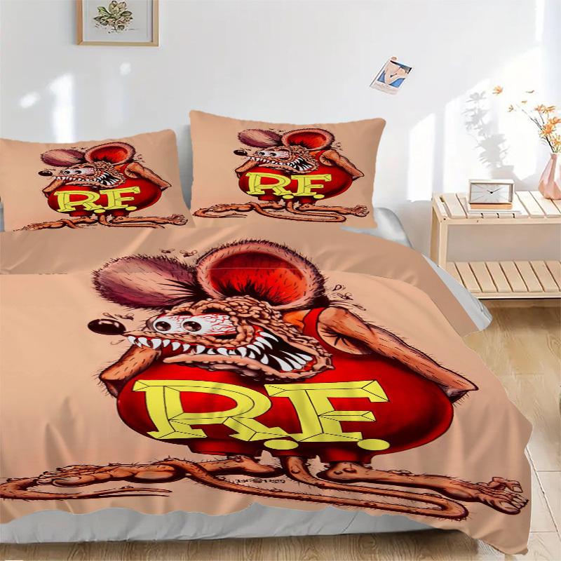 

Постельное белье Rat Fink - 3 предмета, пододеяльник, подарок для спальни, без вставкиB158 135x200cm