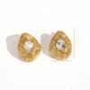 Art Deco Geometric Turquoise Stainless Steel Earrings For Women Fashion Accessories