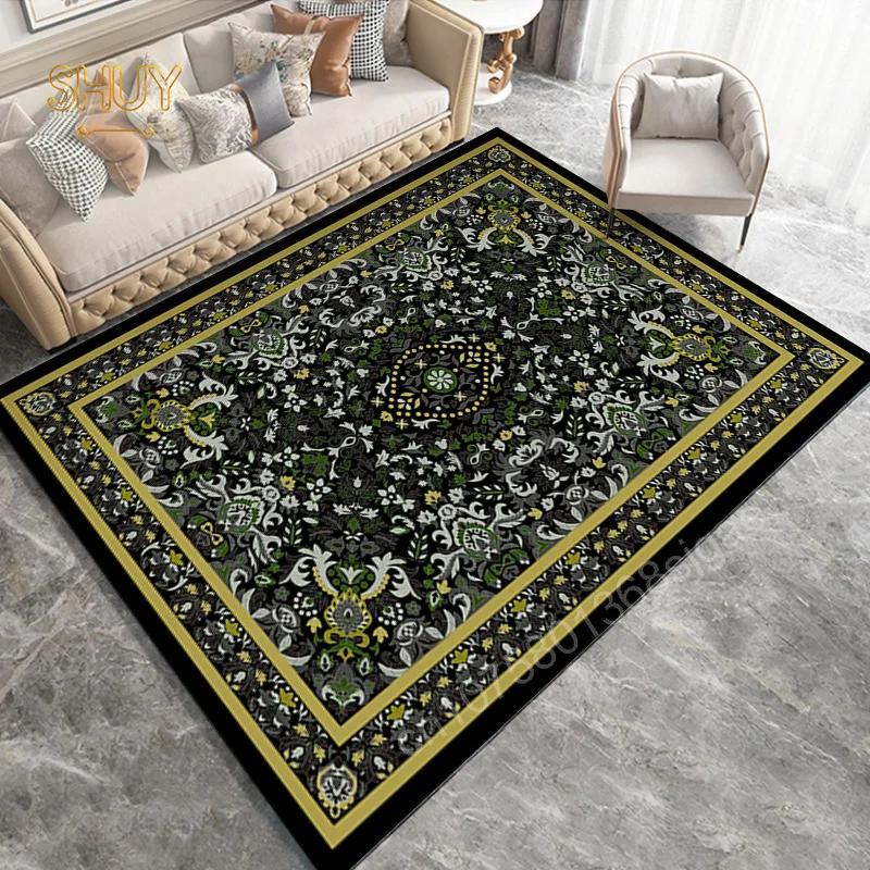 

Роскошный ковер Court Persia для большой гостиной, домашний коврик для пола, украшение, винтажный стол, диван, гостиная, кафе, нескользящий моющийся ковер 30x50cm-12x20in