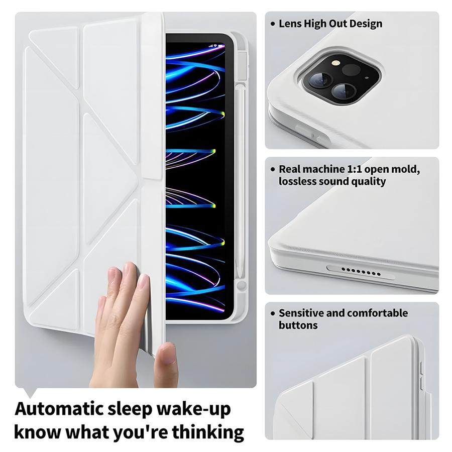 2-in-1 Detachable Magnetic ipad Case with Apple Pencil Holder, Smart Stand & Auto Wake/Sleep Function, Compatible with IPad9.7/10.2/10.5/10.9/11/