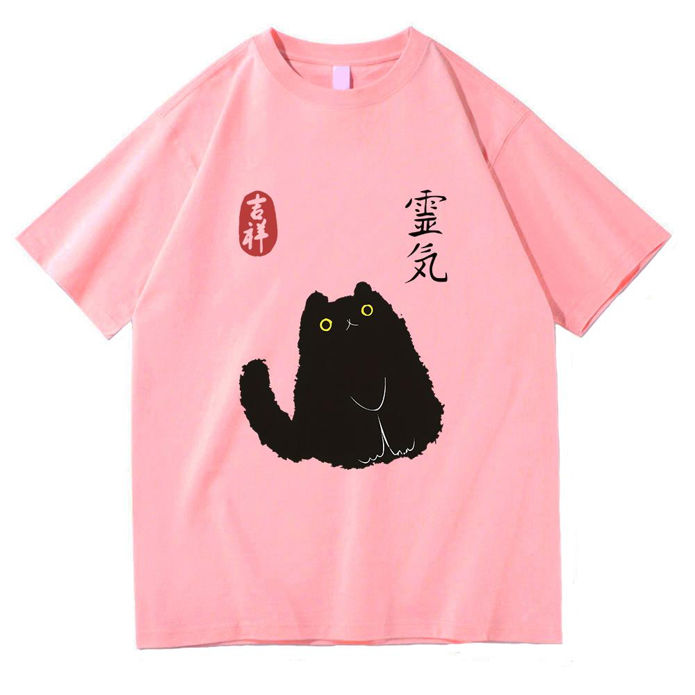 Lucky Cat Black Cat Vintage Japanese T Shirt Kawaii Unisexunisex Clothing Cotton Graphic T Shirts Vintage Clothes For Days Gifts