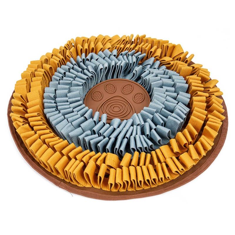 

Dog Snuffle Mat Interactive Treat Puzzle Toys Slow Feeder with Licking Mat Improving Intelligence for Puppy 19 x 19 синій/помаранчевий