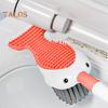 Squirt Whale Toilet Brush 360-Degree Cleaning Brush with Silicone Head Hanging Hole Design Wall-mounted Toilet Brush