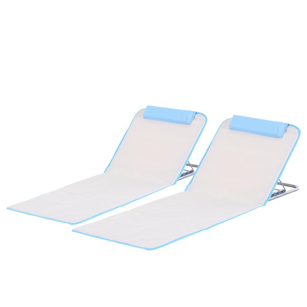 Beach Lounger, Sun Lounger, Garden Lounger, Foldable, Adjustable Backrest, Side Pocket, 48 Cm X 134 Cm X 33-43 Cm, Beige