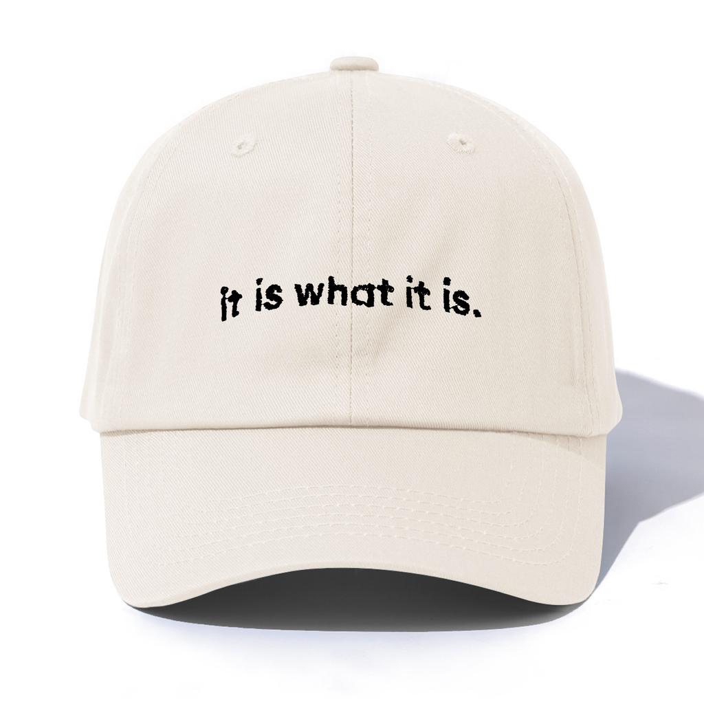 1pc It Is What It Is Embroidery Baseball Cap for Adults,Minimalist Retro Style Casual Soft Adjustable Dad Hat,Perfect As Gift
