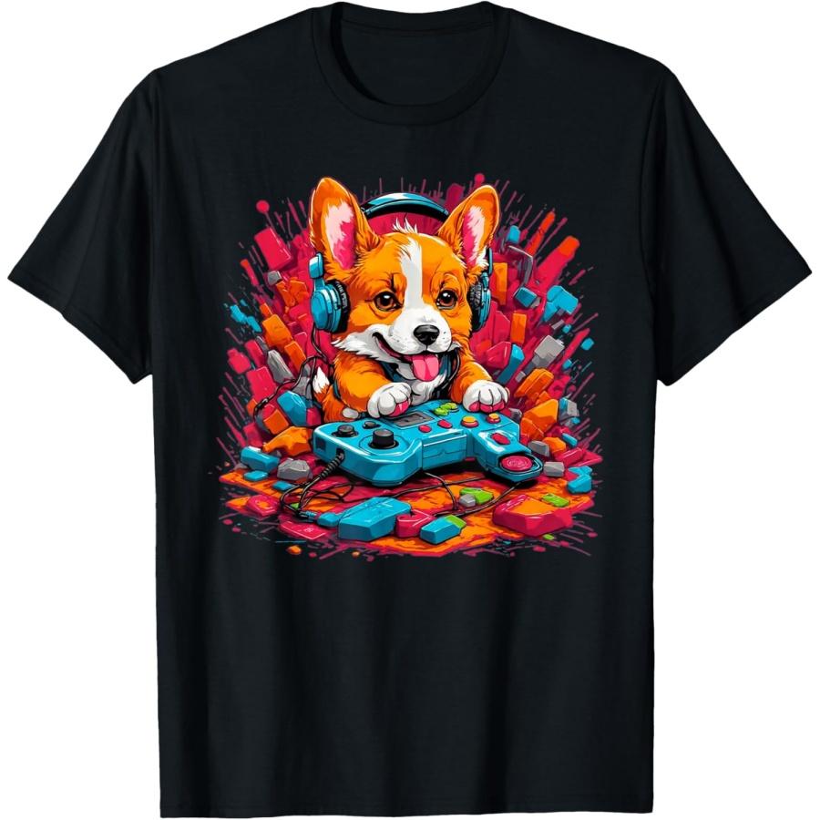 

Gaming Corgi Crew_ Best Friend Corgi Puppy Gamer Graphic Tee T-Shirt XXXXXL чёрный