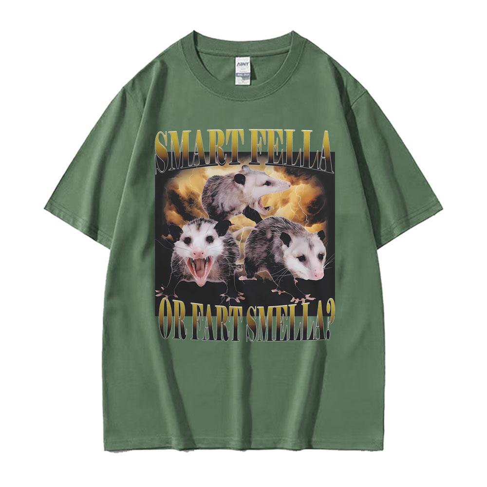

Funny Possum Meme Smart Fella or Fart Smella T Shirt Unisexs Women Fashion Hot Sale Casual ONeck Tshirts Short Sleeve Tee Shirt 4XL