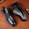 Middle-aged men's casual leather shoes 2025 autumn new leather breathable lace-up men's shoes business versatile platform single shoes