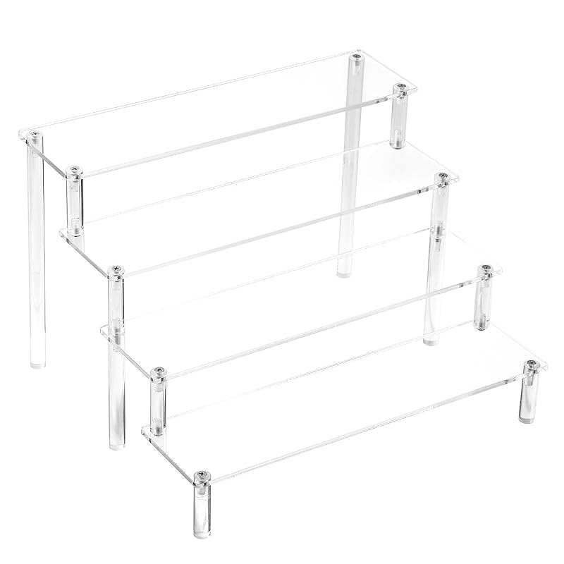 

figure acrylic clear display collection case shelf stand stand (Clear 4 steps 30cm)