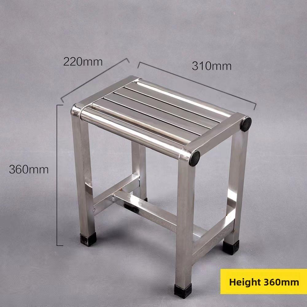 Stainless Steel Living Room Stool Thickened Elderly Bathroom Shower Stool Small Portable Household Anti Slip Chair