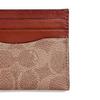 Coach Card Case Signature Storage Artificial Leather and Cow Leather Card Case Men's Tan/Rust