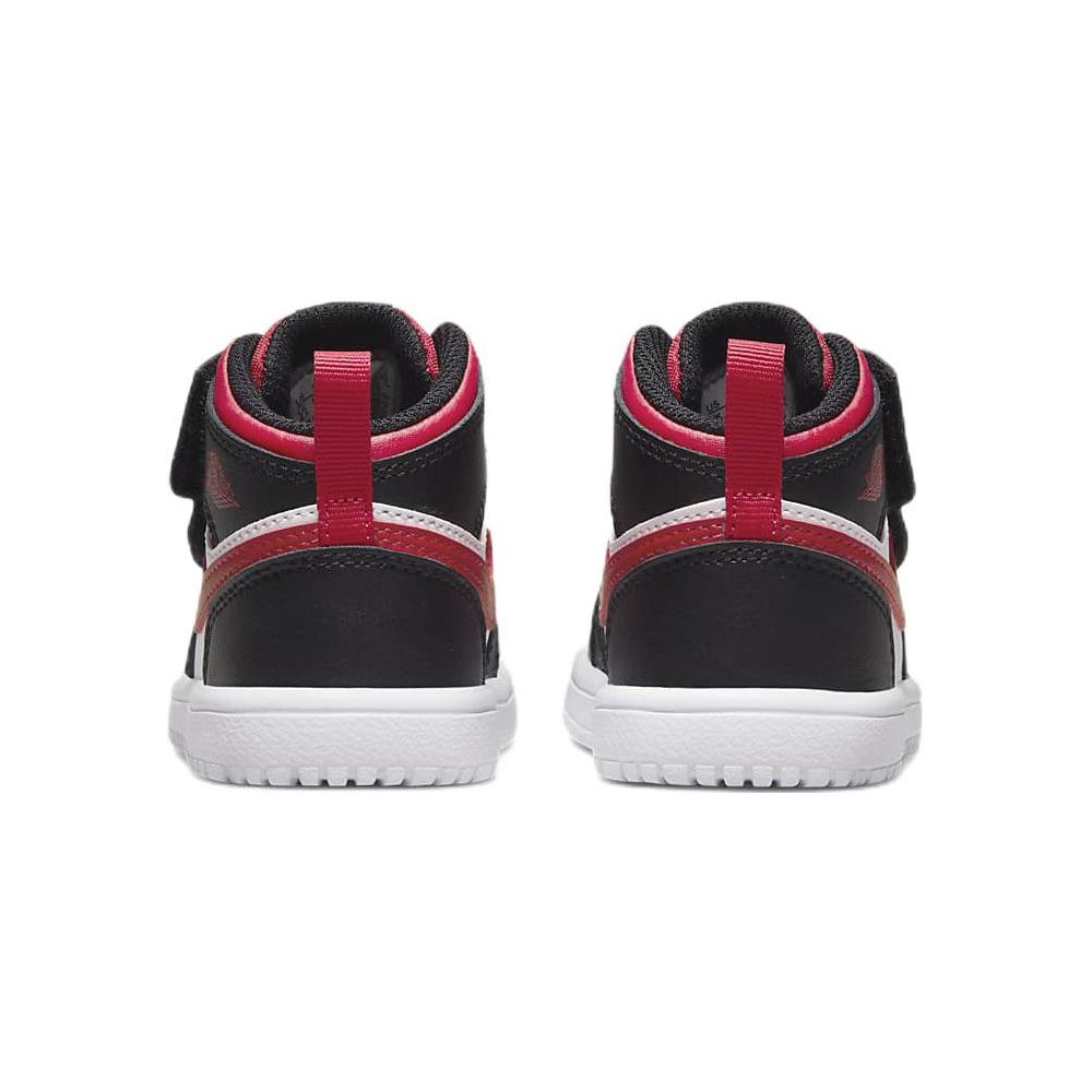 Jordan Air  1 Mid Alt "Bred Toe" Comfortable Versatile Shock Absorbing Slip Resistant Durable Mid-Top Baby Sneaker Black AR6352-079