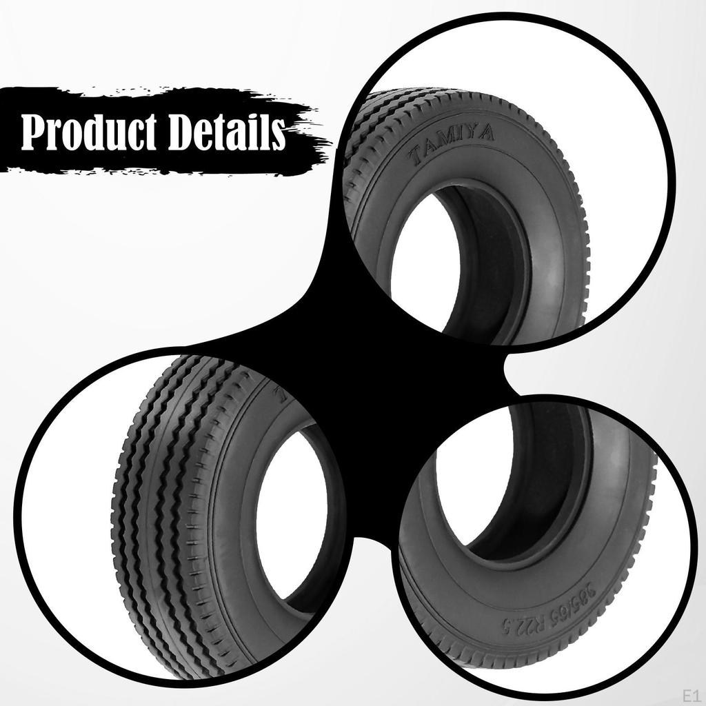 Hardened Rubber Wheel Tire High Grip Replacement Repair Parts for 1/14 Scale RC Vehicle