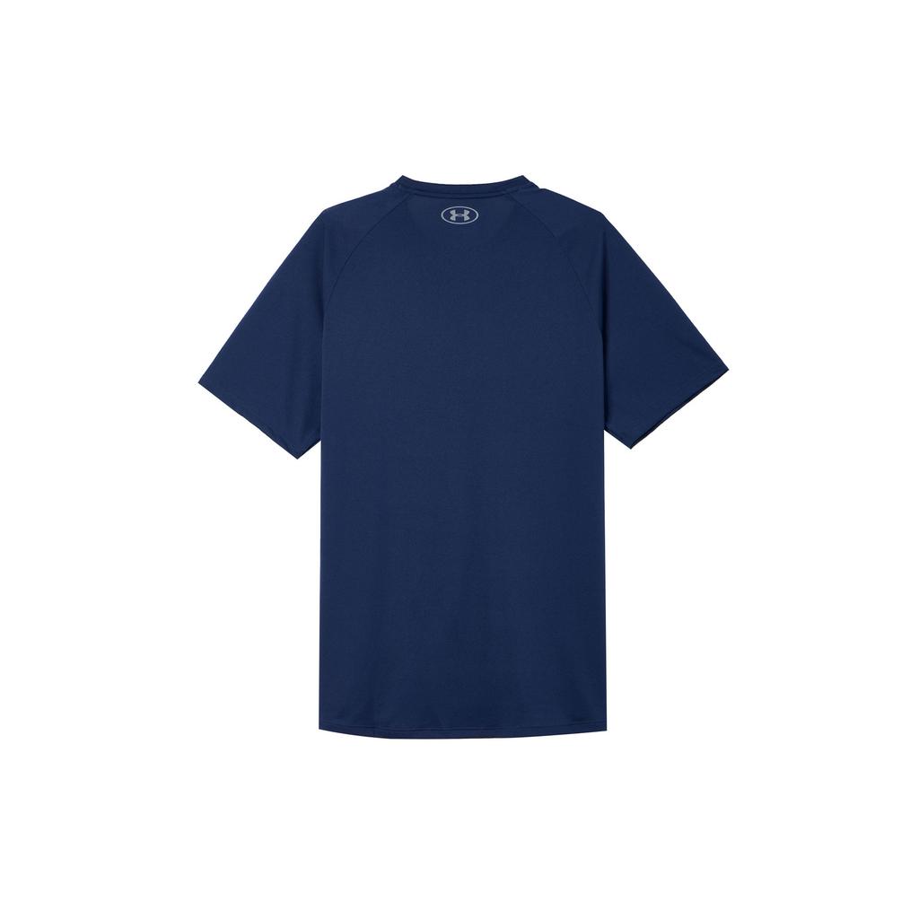 Under Armour Solid Color Sports Casual Crew Neck Short Sleeve T-Shirt Men Tops Academy-Blue 1358553-408
