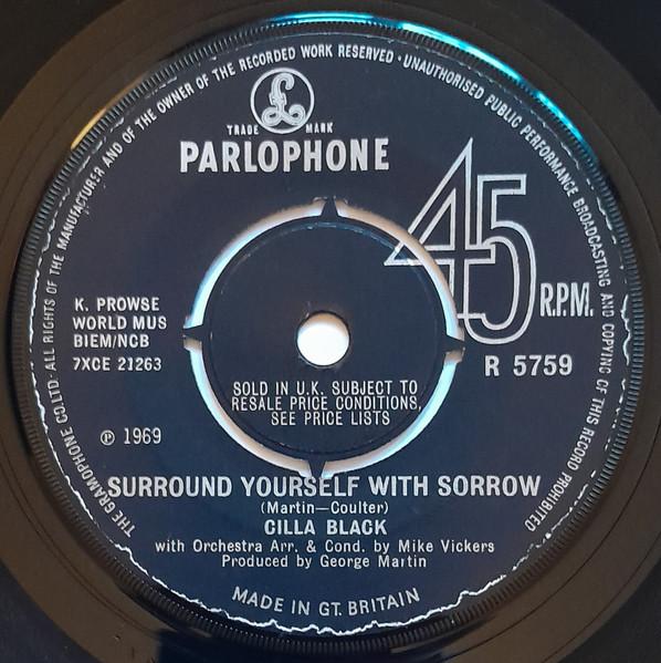 

7inch Record CILLA BLACK - Surround Yourself With Sorrow R5759 Parlophone 1969 UK Pop Used