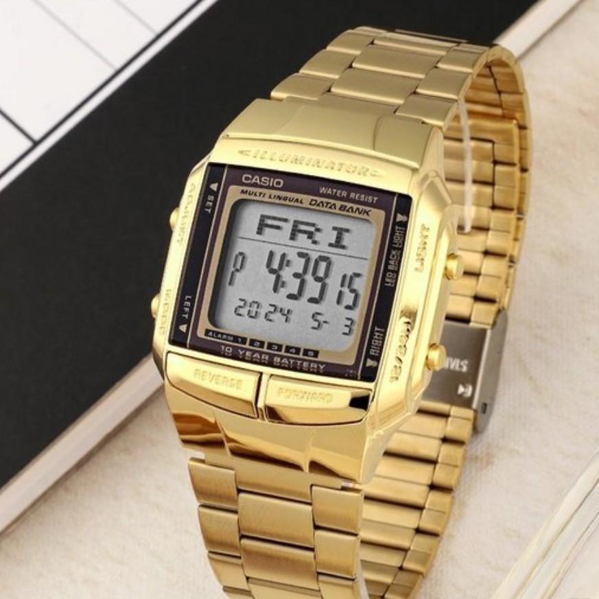 Casio 10 Year Battery Telememo Databank Free Buckle Steel Silver / Gold Watch [Shipped from Korea] 100% Authentic