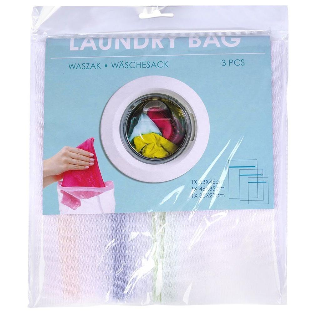 Ultra Clean Set of 3 Mesh Laundry Bags with Zippers, S/M/L