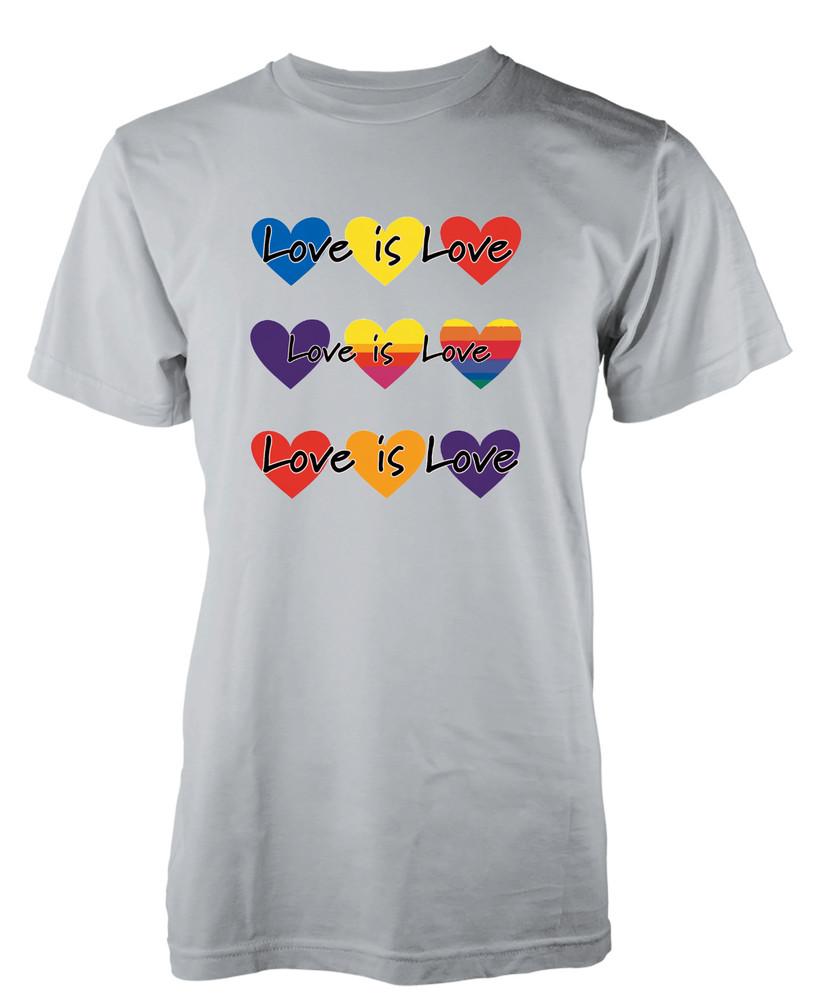 

Pride Love Is Love Lovehearts Rainbow LQBTQ Unique Custom Tshirt Adult and Kids 4XL