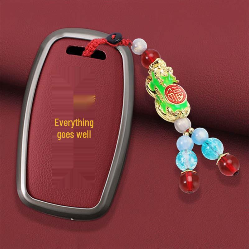 Genuine Leather Metal Key Holder for Southeast Lingzhi V5 V6 Folding Remote Key