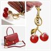 Viral Cherry Bag Charm Gold Plated Resin Heavy Duty Purse Accessory For Women Luxury Tote Decoration Gift Bag Charm