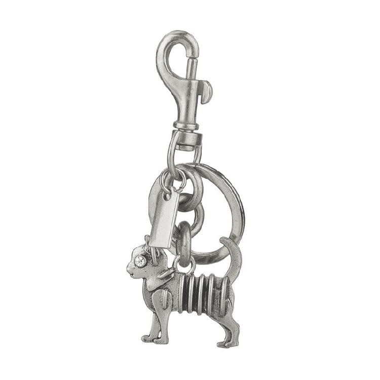 

Модный брелок с универсальным применением Форма кошки Подвеска Идеально подходит для тех, кто ездит на работу, путешественников и коллекционеров брелоков серебряный