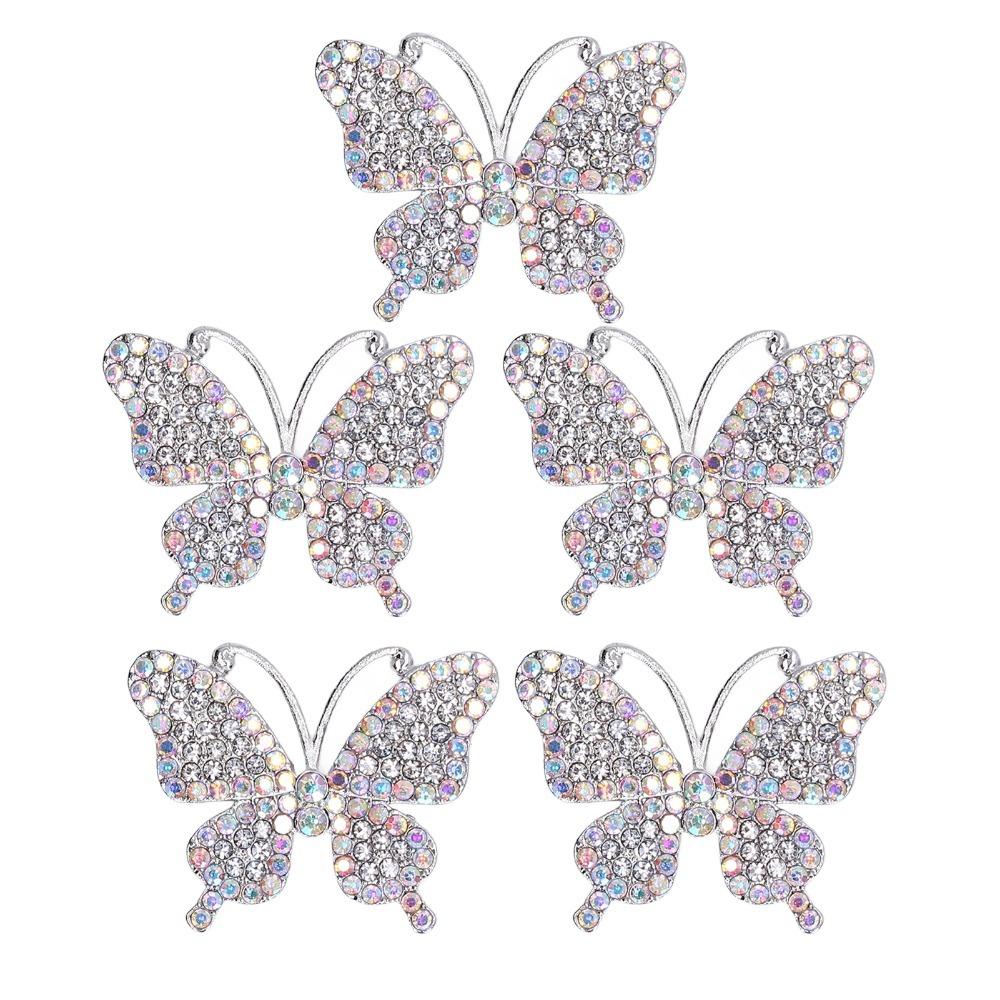 5pcs Fine Workmanship DIY Brooch Lightweight Colorful Rhinestone Brooch Cute Appearance Rhinestone Art Deco Brooch