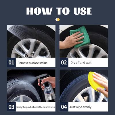 Deep Black Shiny Tire Polish - Durable, Easy-to-use Formula for Vibrant Car and Motorcycle Exterior Restoration, Wheel Shine,