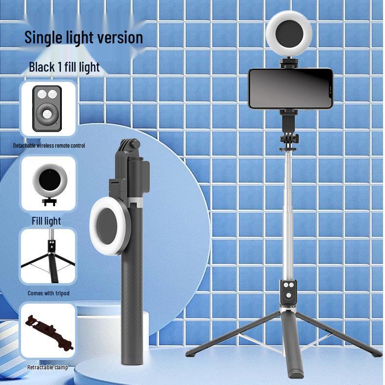 Anti-Shake Extendable Bluetooth Selfie Stick Tripod for Live Streaming and Travel A12