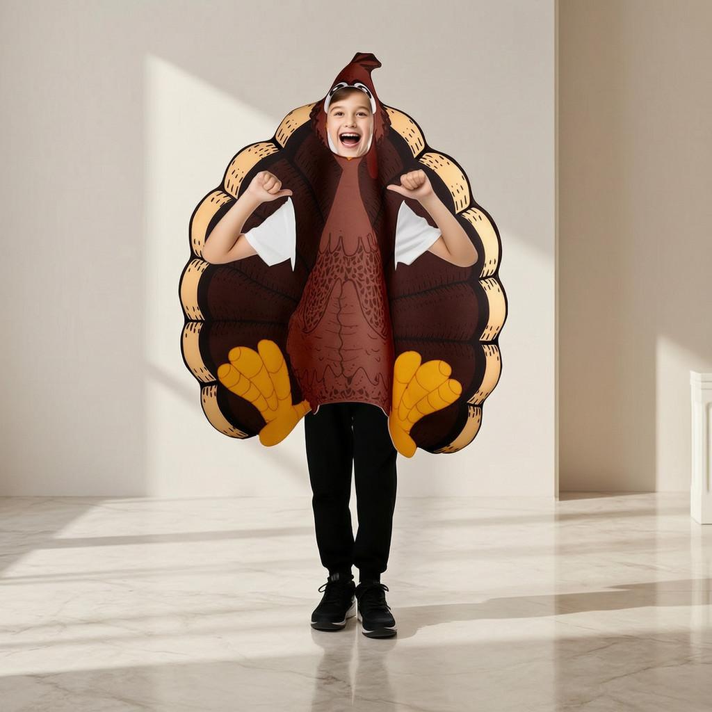 Truthahnenkostüm Für Erwachsene Und Kinder Aus Polyesterstoff Für Bühnenauftritte Und Partydekoration