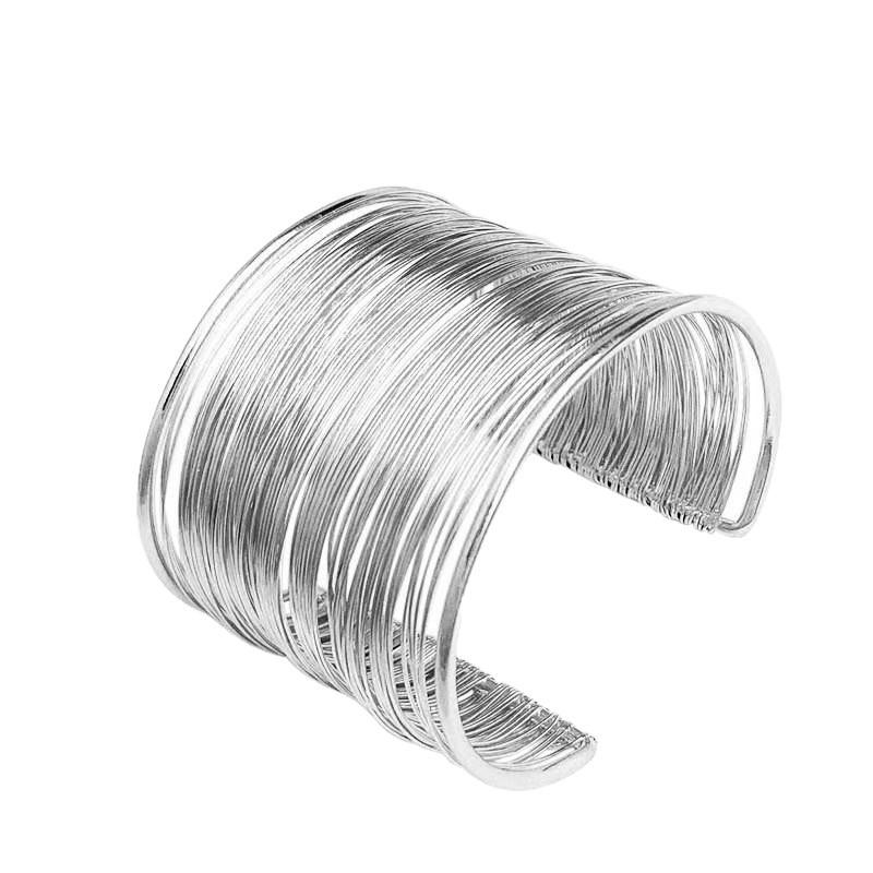 European & American Gold Open Bangle: Stylish Exaggerated Design Bracelet, Trendy Hot Girl Cool Style Silver Arm Band.