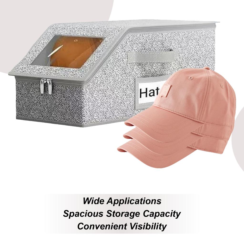 Baseball Hat Storage Organizer Clear Hats Holder Box Stackable Dustproof Storage Box Multi Purpose Hat Storage Box for Home