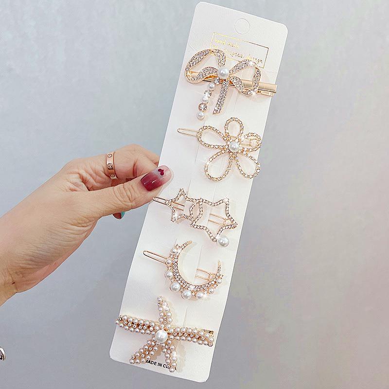 Women's Floral Pearl Hair Clip Accessory