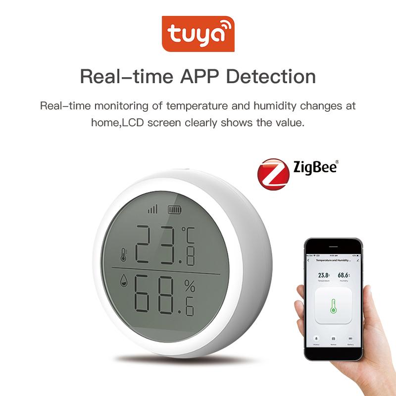 Tuya Smart ZigBee Temperatur-Feuchtigkeitssensor Intelligenzszene Echtzeit-Erkennung Thermometer Alexa Google Home Sprachsteuerung