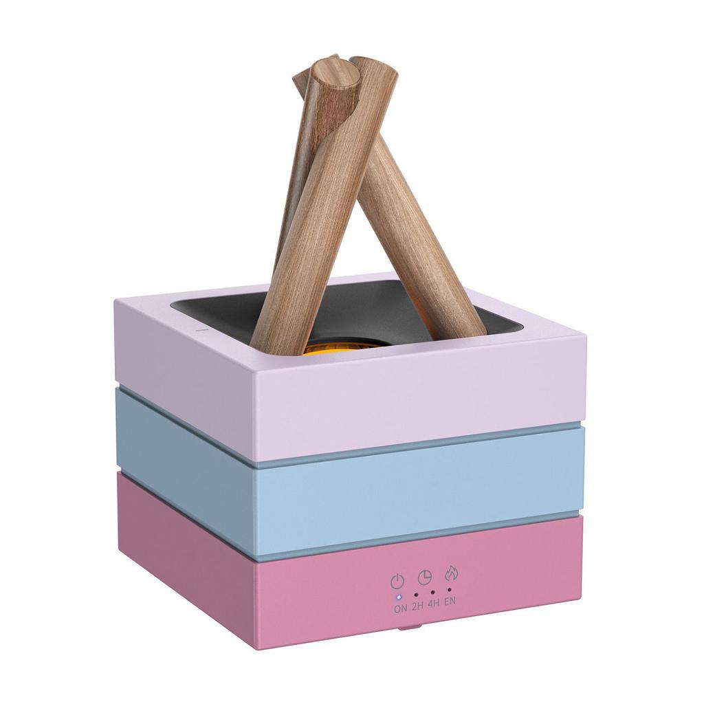 USB Campfire Aroma Diffuser Desktop Air Humidifier with 7-Color Gradient Flame Effect