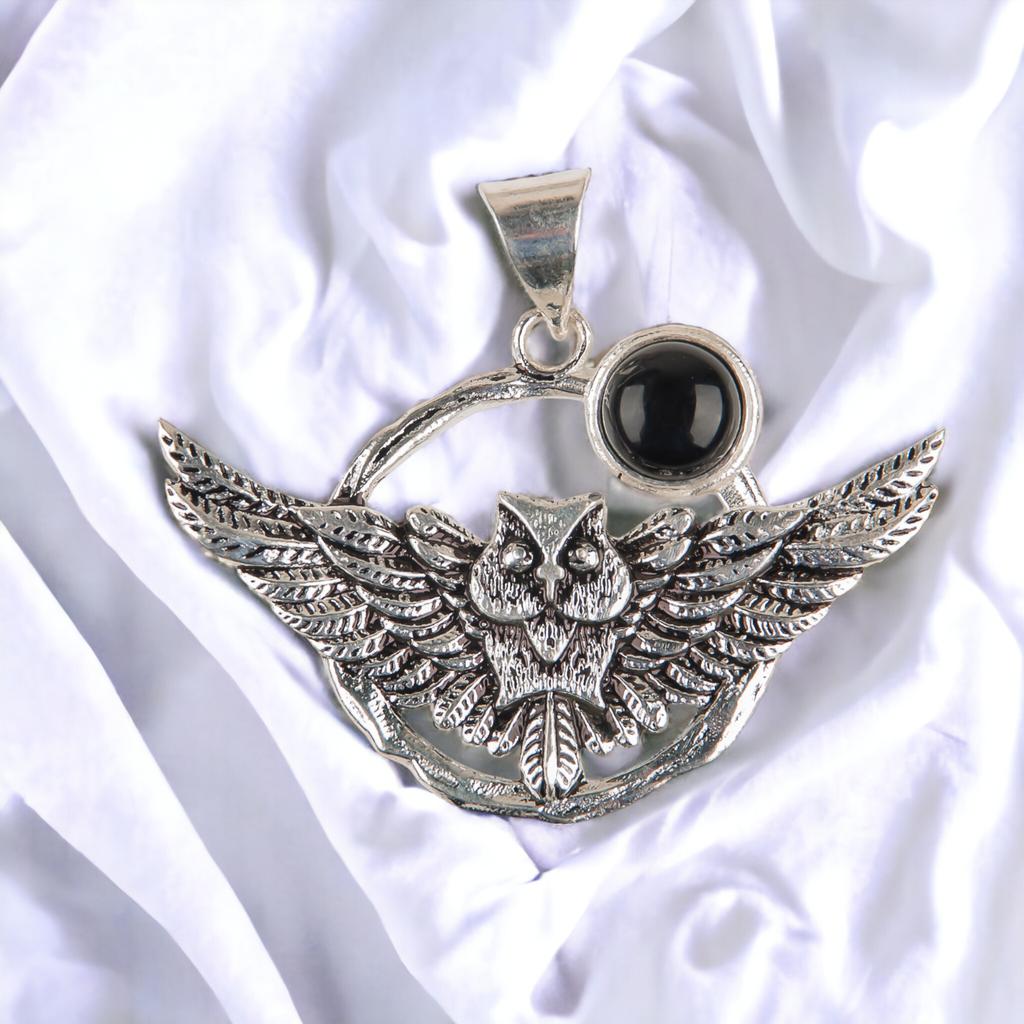 Natural Gemstone 925 Solid Silver Designer Jewelry Pendant 1.48" Christmas Gift CP-17