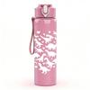 1PC Hollow Heart Pattern 750ml Color Plastic Sports Water Bottle Leakproof Flip Straw Lid Suitable for Sports Office Home Use