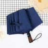 Ten-bone Windproof Umbrella Three-fold Automatic Umbrella Folding Umbrella Men's Solid Wood Retro Gentleman Umbrella