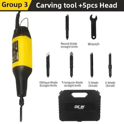 Electric Engraving Pen DIY Cutter Carving Tool Set  220V 50W Electric Woodworking Chisel Carving Knife Carpentry Root Furniture