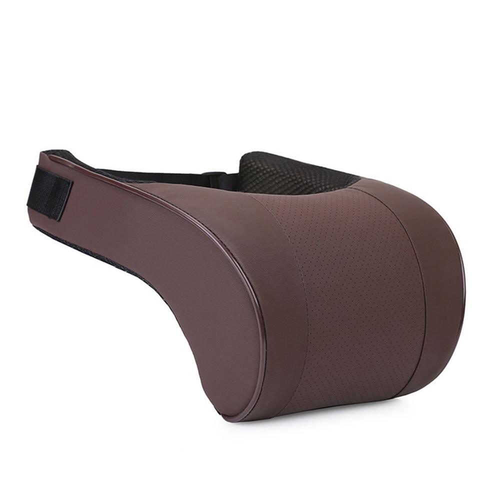 PU Leather Auto Car Neck Pillow Memory Foam Filling Neck Rest Seat Headrest Pillow Support Solution For Kids And Adults