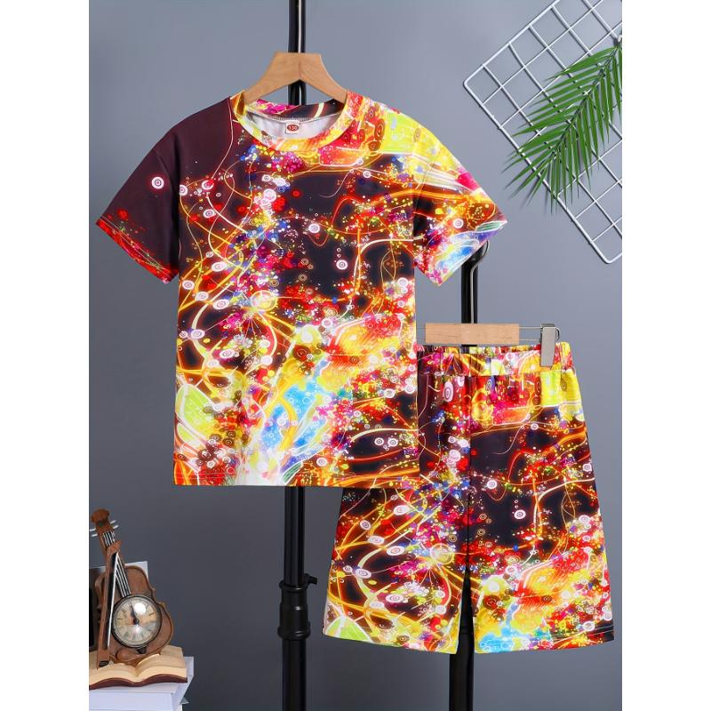 2PCS Children's T-Shirt Short Sleeve Casual Anime Soccer 3D Print Boys T-Shirts Summer Boys Clothes Outdoor Children's Clothing
