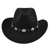 54-56-58 cm Unisex Western Cowboy Hat Vintage Roll Brim Felt Hat Suitable for, Western Cowboy Party, Bar Cowboy