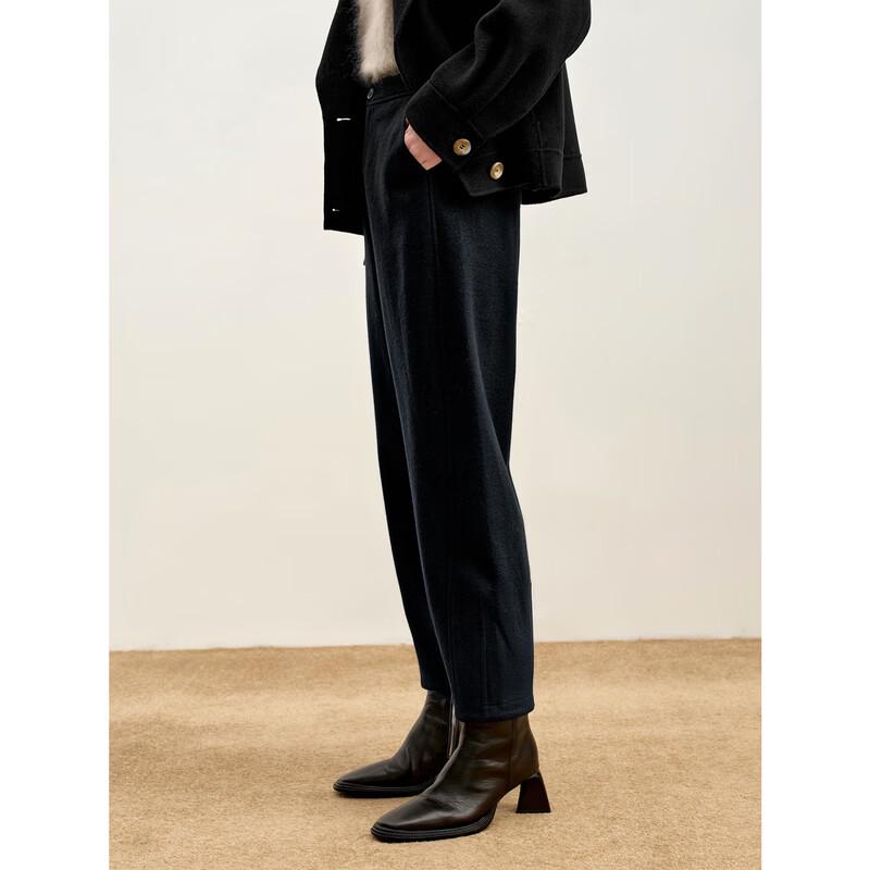 JUZUI Women's Wool Blend Commuter Banana Pants