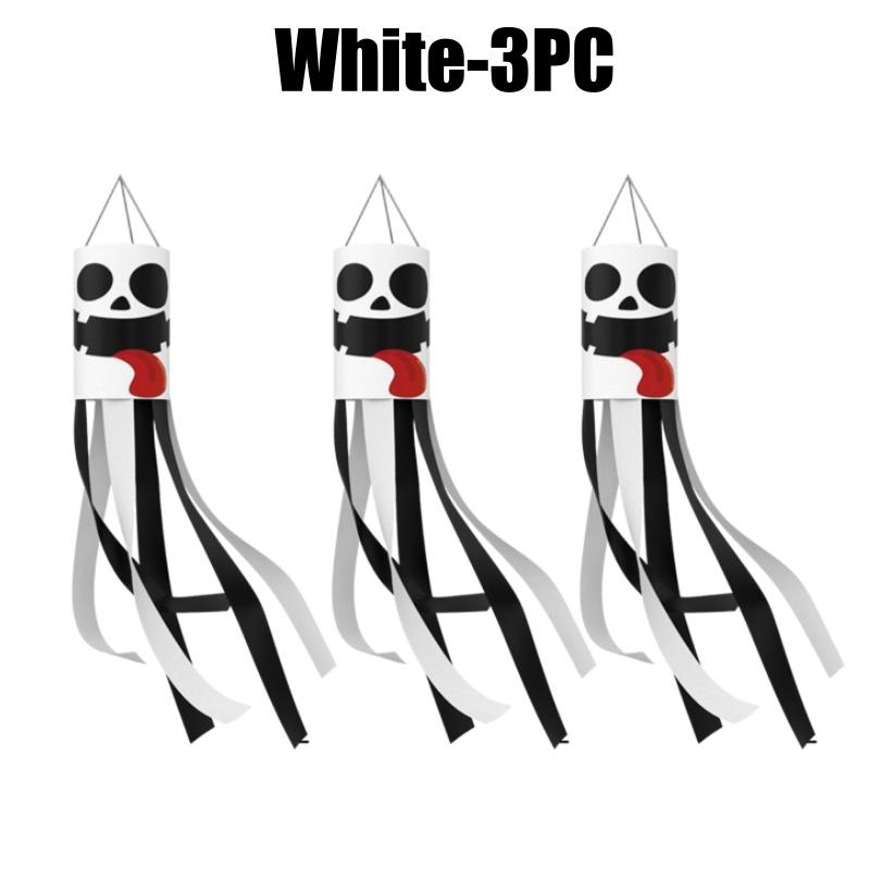 Halloween Ghost Windsock Flag Decoration Mummy Spooky Skull Windsock Hanging Flag Wind Socks for Halloween Home Party Decor