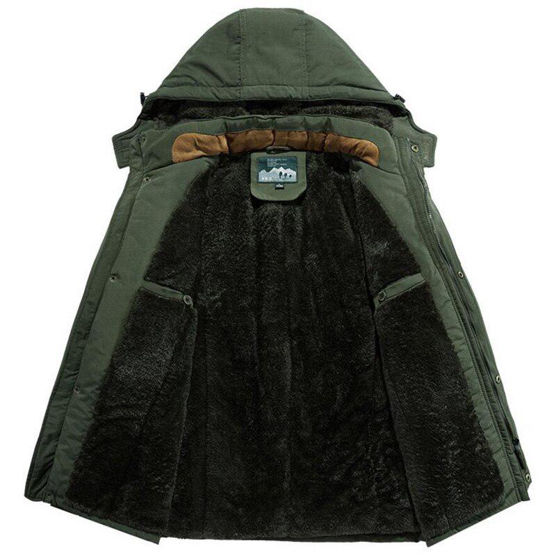 Military Winter Hooded Jacket Men Thick Warm Parka Plus Size Casual Loose Waterproof Windbreaker