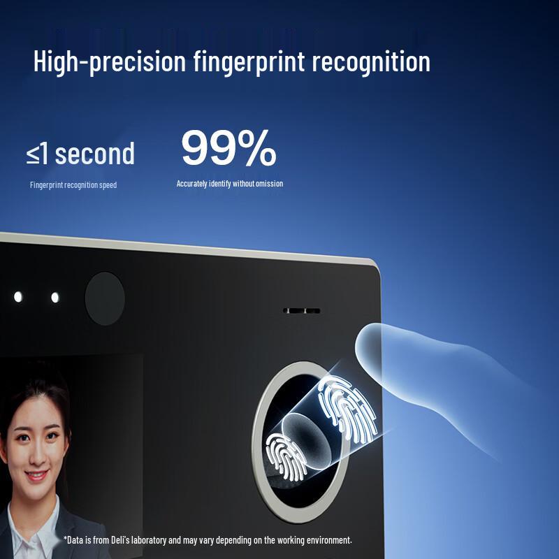 Deli 3760C Smart Cloud Attendance Machine with Face and Fingerprint Recognition CN plug (adapter included)