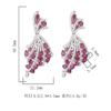 New Earrings Fashionable Fan-shaped Flower Red Corundum Micro Inlaid Zircon Women's Batch
