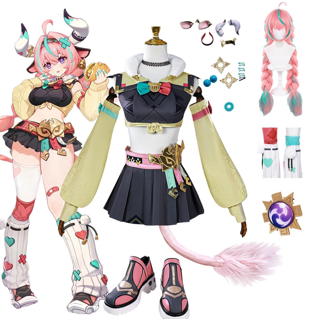 Varesa Cosplay Game Genshin Impact Costume Outfit Cosplay Dress Carnival Halloween Comic Animation Party Clothing Wig Shoes Suit