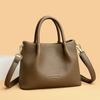 Ladies' Soft Leather Tote Bag, Luxury Designer Handbag, Solid Color Ladies' Shoulder Bag, and Minimalist Crossbody Bag